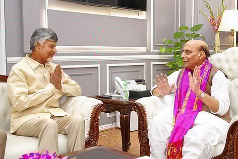 Nara Chandrababu Naidu meets Rajnath Singh